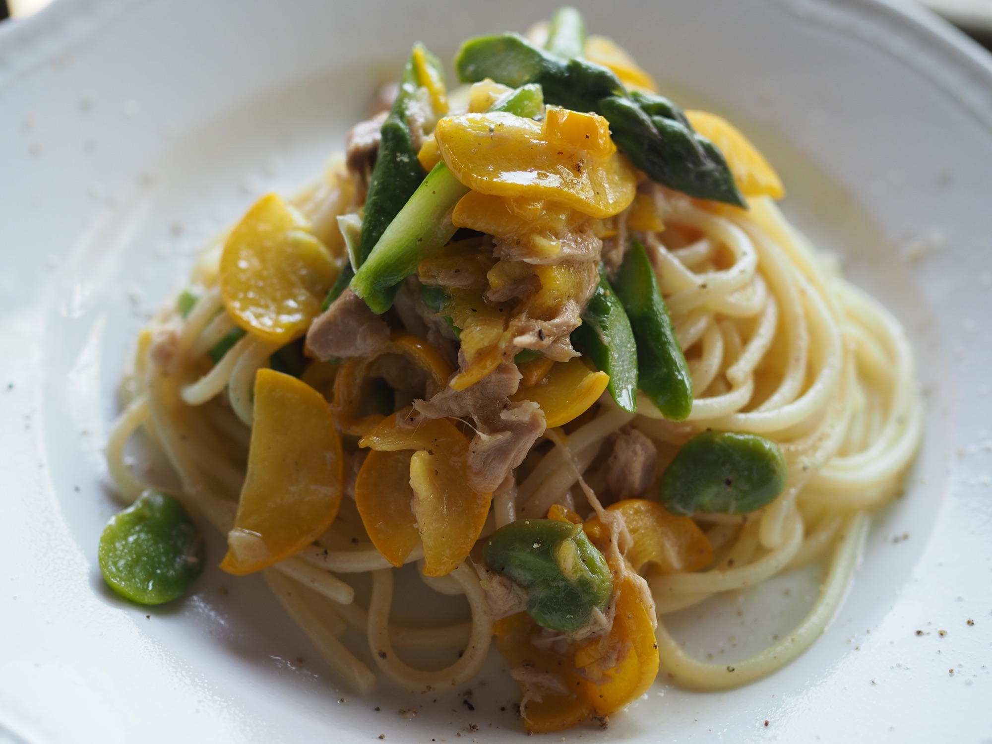 野菜とツナのパスタ