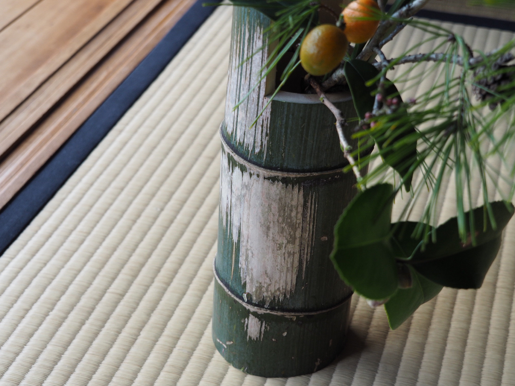 一重切青竹花入
